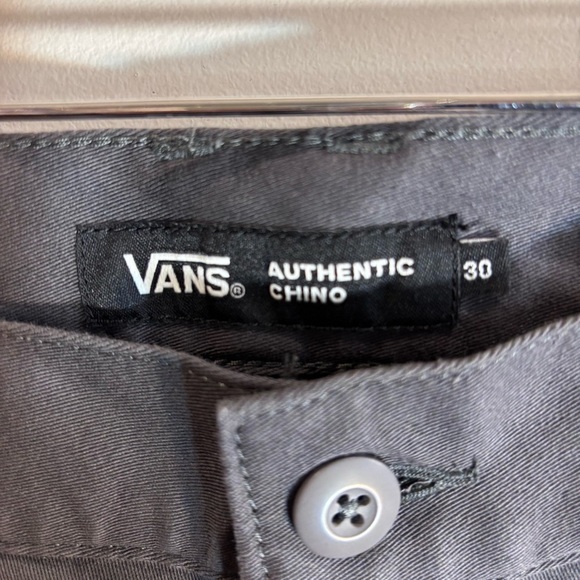 VANS Sz 30 Authentic Chino Slim Fit Grey Trousers Extra Button NEW WITH TAGS - Picture 3 of 16